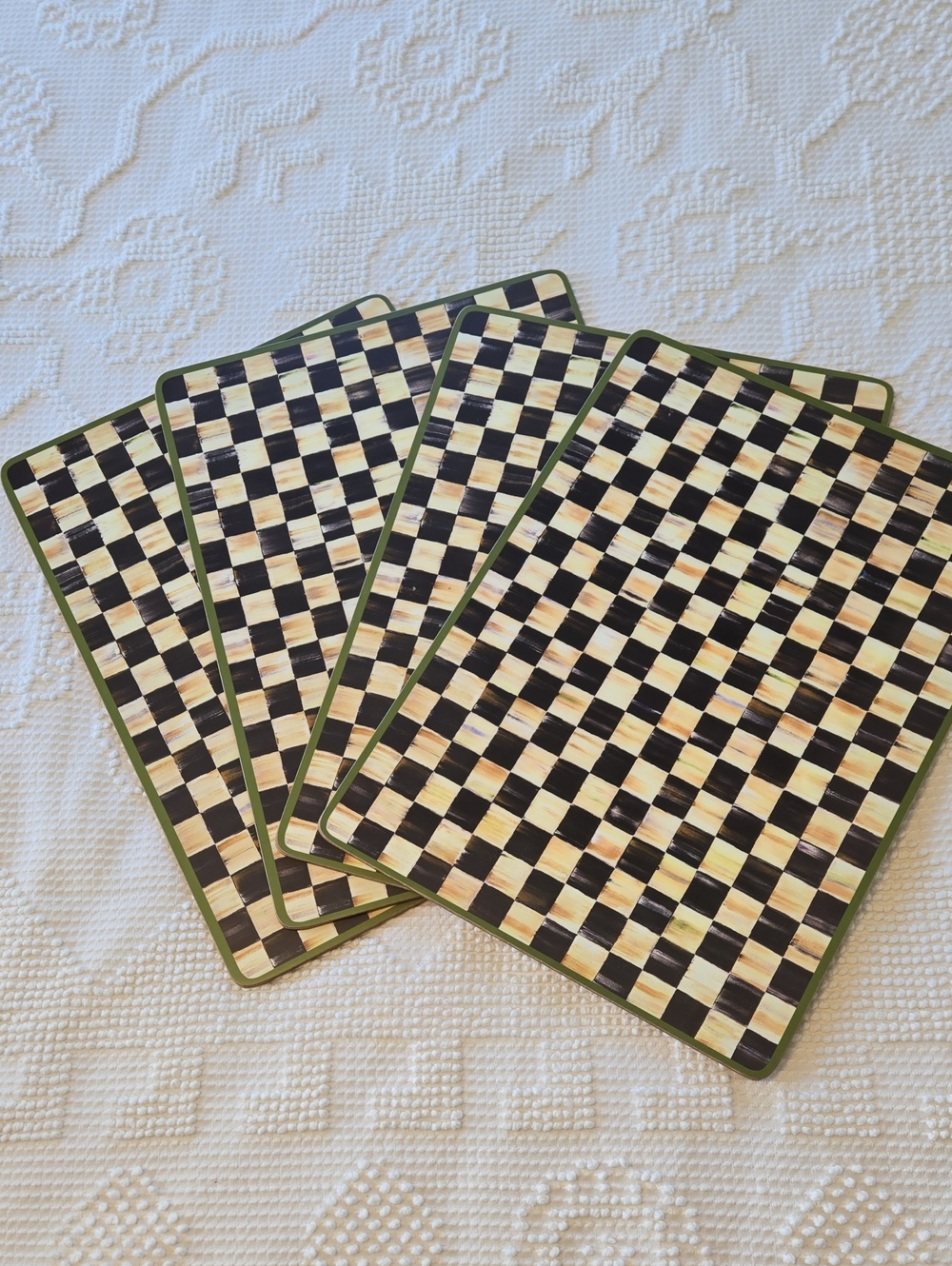 MacKenzie-Childs Courtly Check Cork-Back Placemats - Set of 4